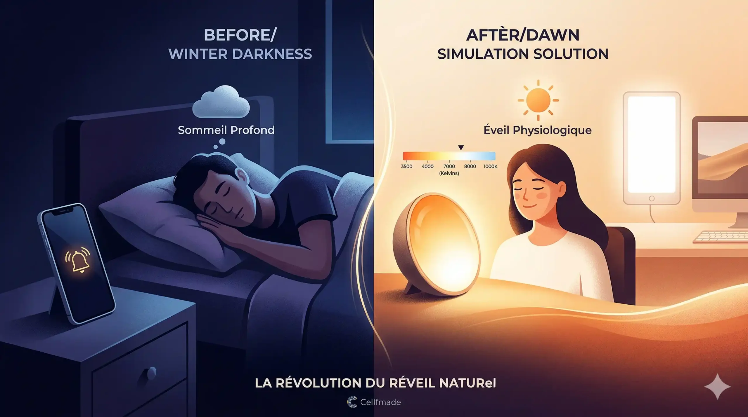 Simulateur d'Aube et Luminothérapie